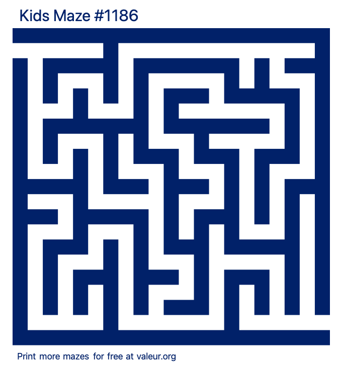 Free Printable Kids Maze number 1186