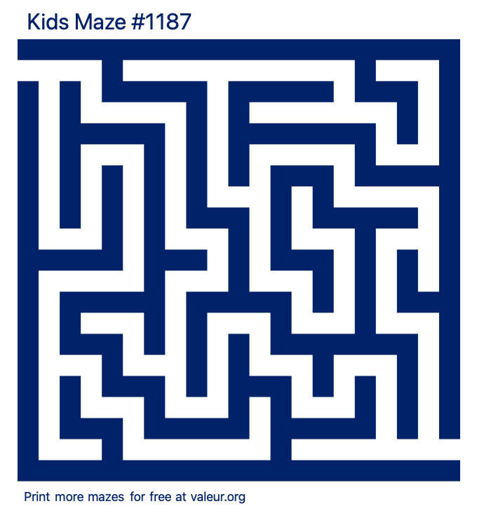 Free Printable Kids Maze number 1187