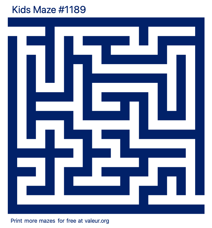Free Printable Kids Maze number 1189