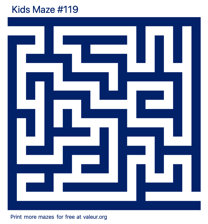 Free Printable Kids Maze number 119