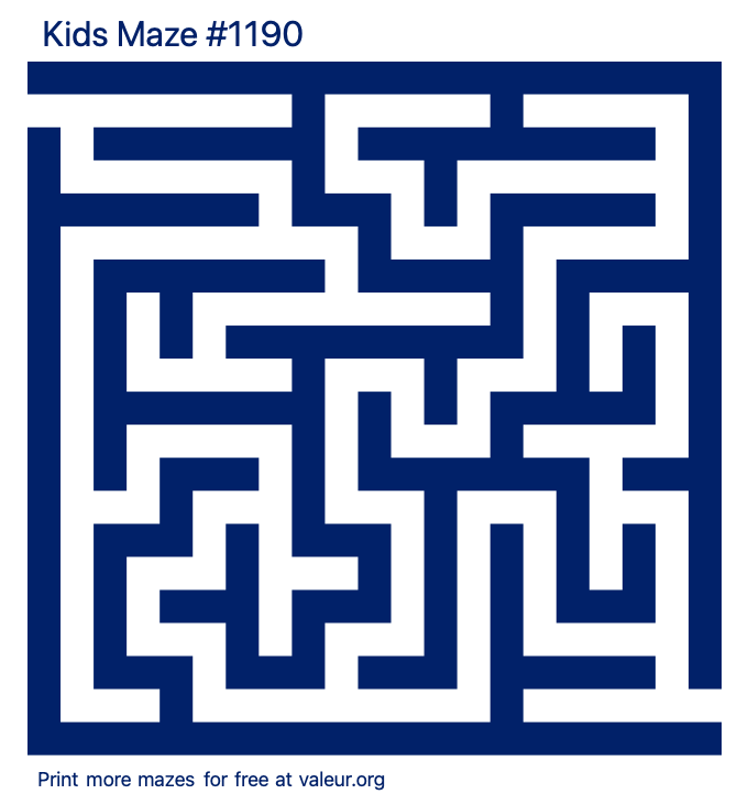Free Printable Kids Maze number 1190