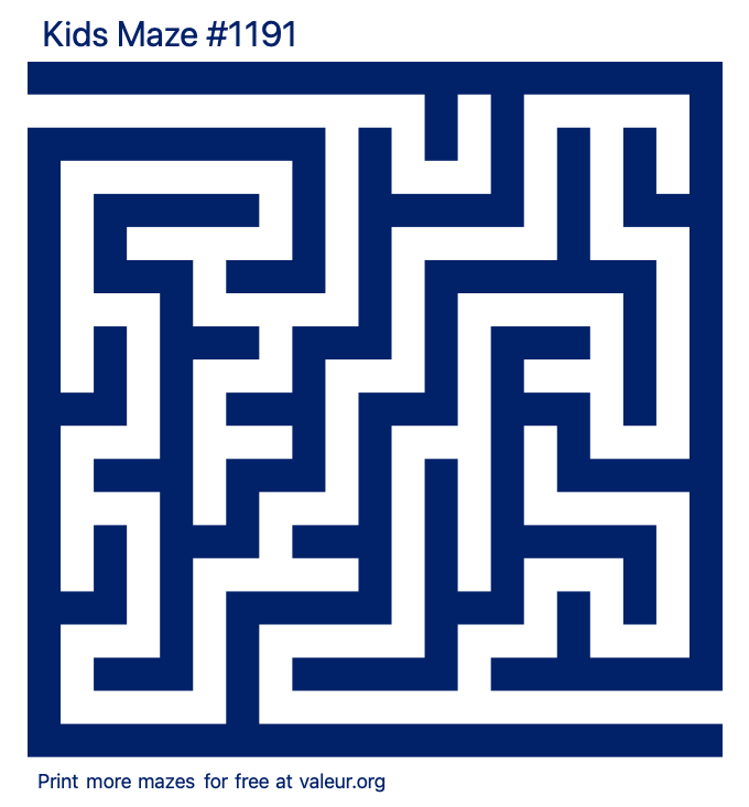 Free Printable Kids Maze number 1191