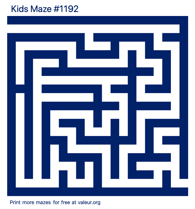 Free Printable Kids Maze number 1192