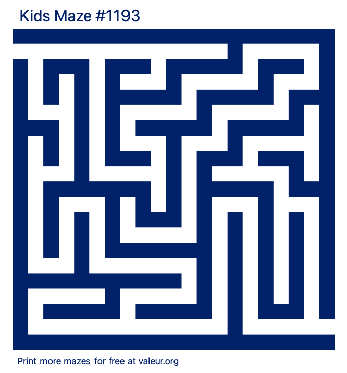 Free Printable Kids Maze number 1193