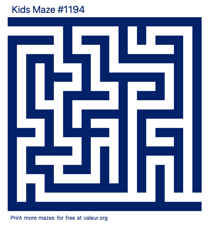 Free Printable Kids Maze number 1194