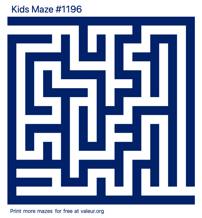 Free Printable Kids Maze number 1196