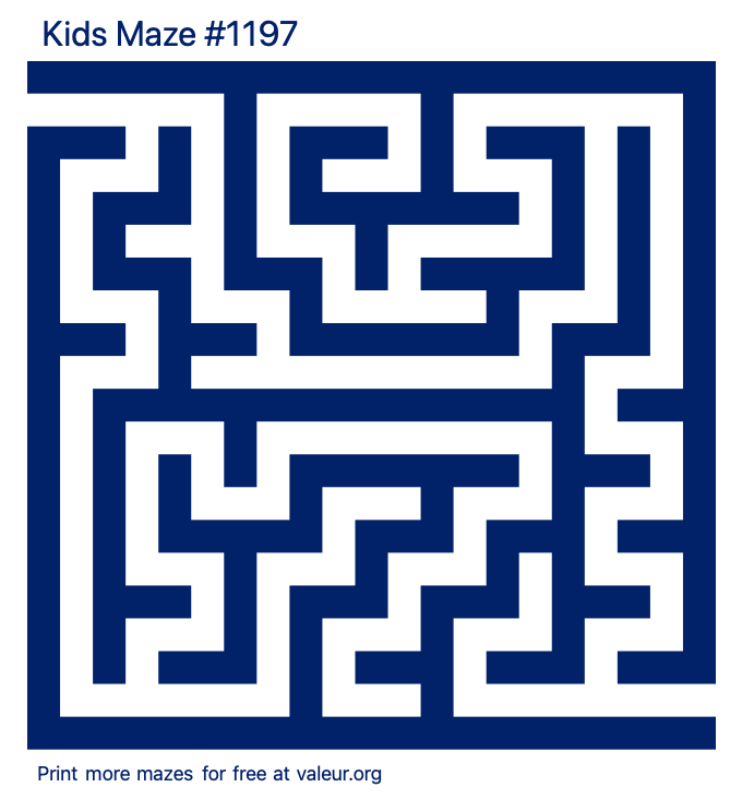 Free Printable Kids Maze number 1197