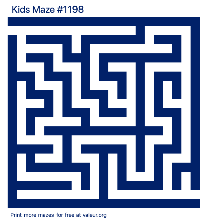 Free Printable Kids Maze number 1198