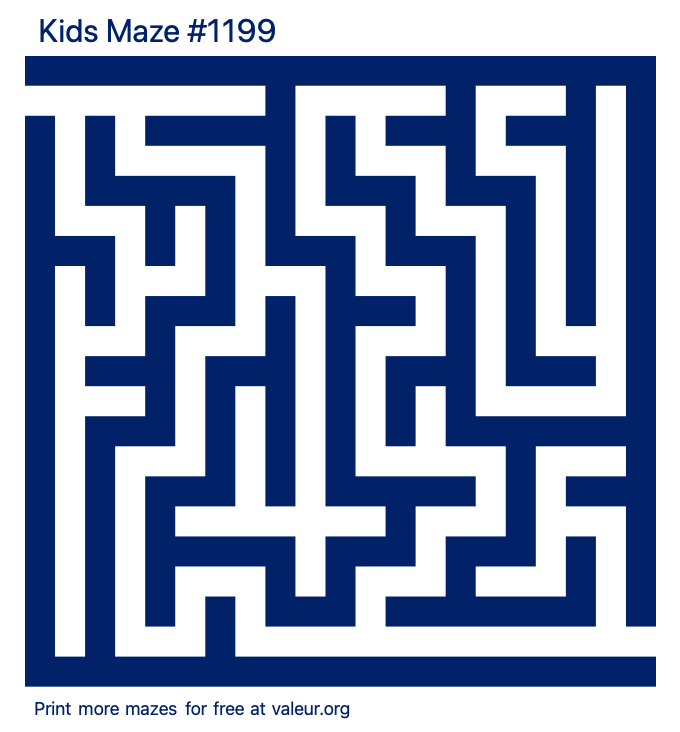 Free Printable Kids Maze number 1199