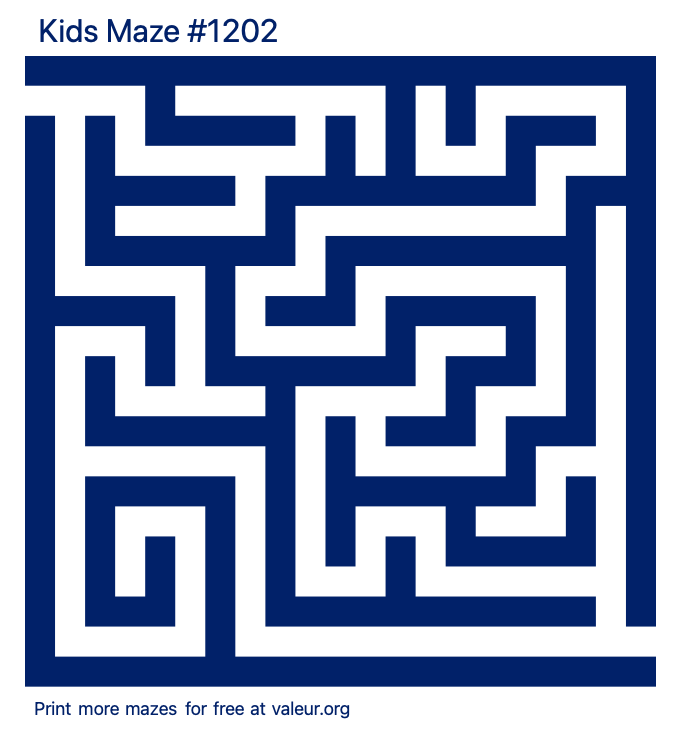 Free Printable Kids Maze number 1202