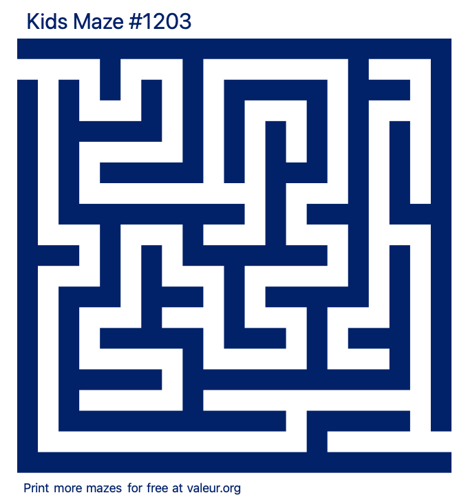 Free Printable Kids Maze number 1203