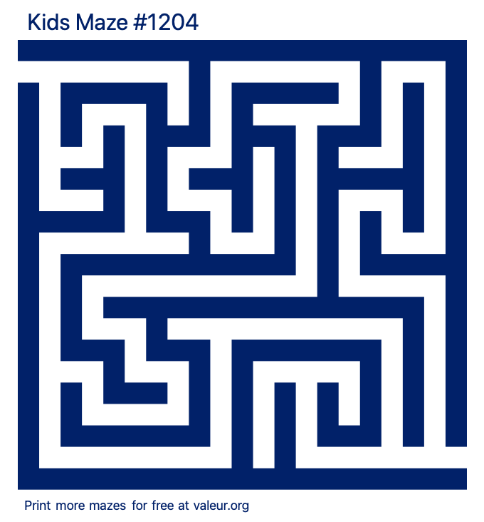 Free Printable Kids Maze number 1204