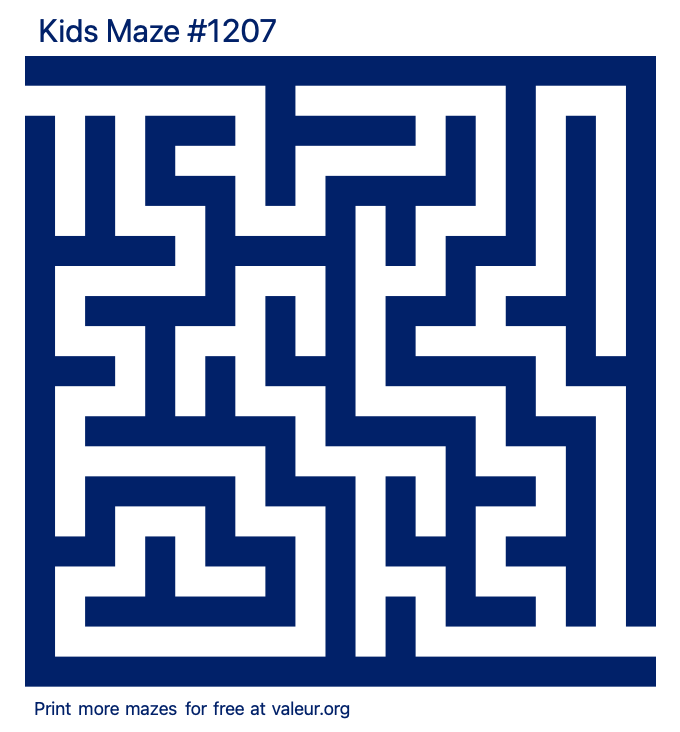 Free Printable Kids Maze number 1207
