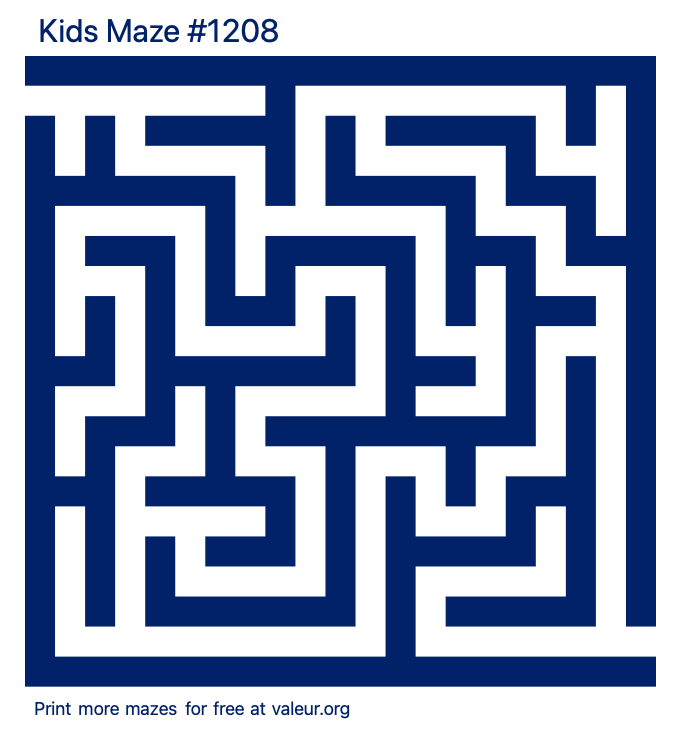 Free Printable Kids Maze number 1208