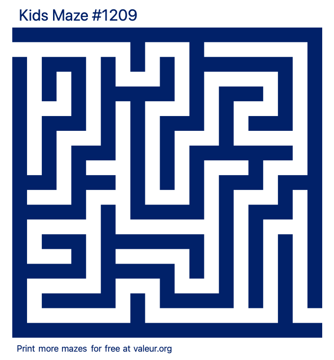 Free Printable Kids Maze number 1209