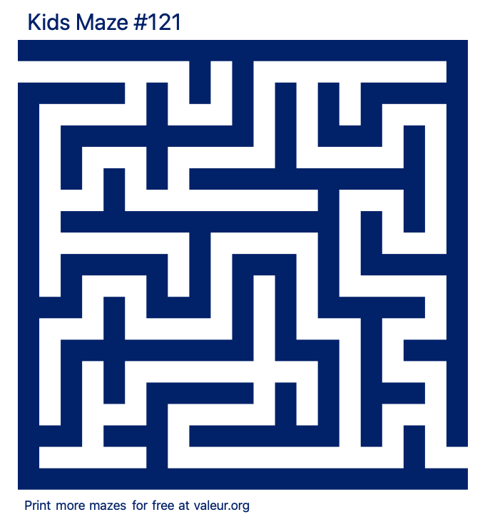 Free Printable Kids Maze number 121