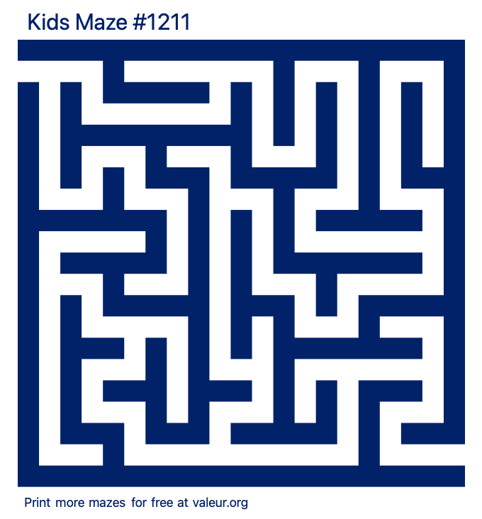 Free Printable Kids Maze number 1211