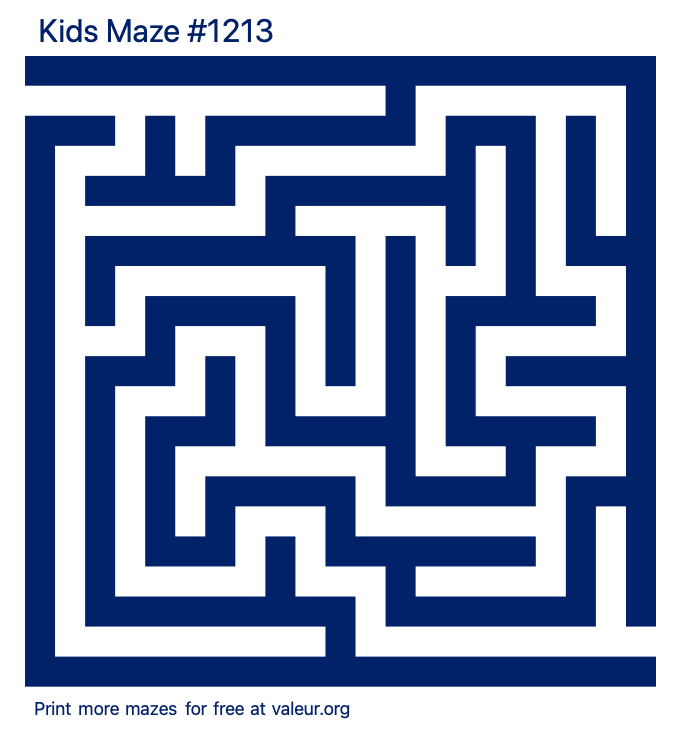 Free Printable Kids Maze number 1213