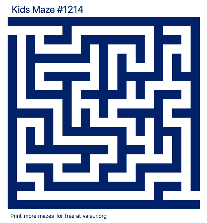 Free Printable Kids Maze number 1214