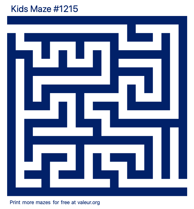 Free Printable Kids Maze number 1215