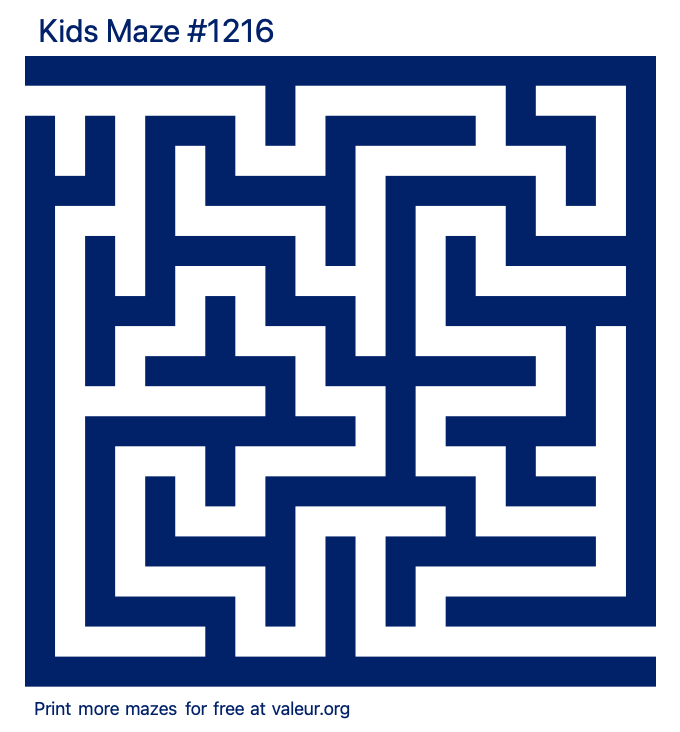 Free Printable Kids Maze number 1216