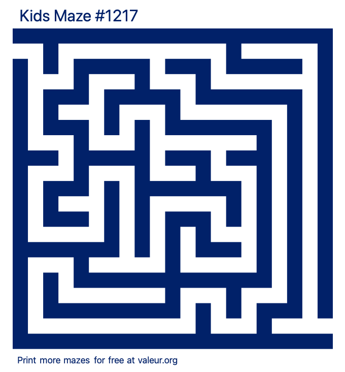 Free Printable Kids Maze number 1217