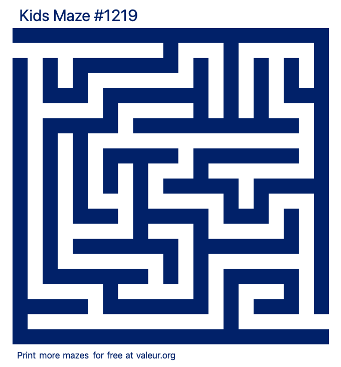 Free Printable Kids Maze number 1219