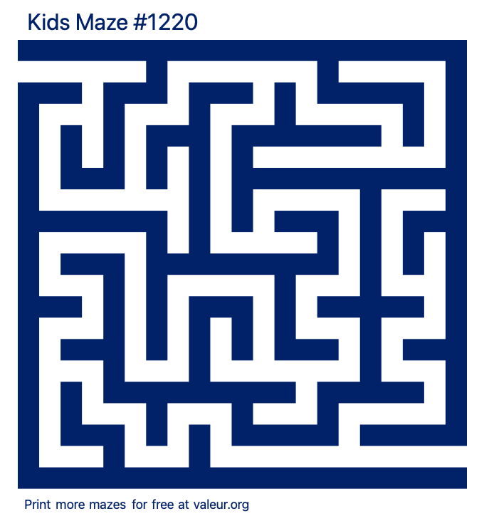 Free Printable Kids Maze number 1220
