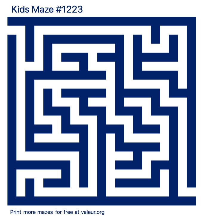 Free Printable Kids Maze number 1223