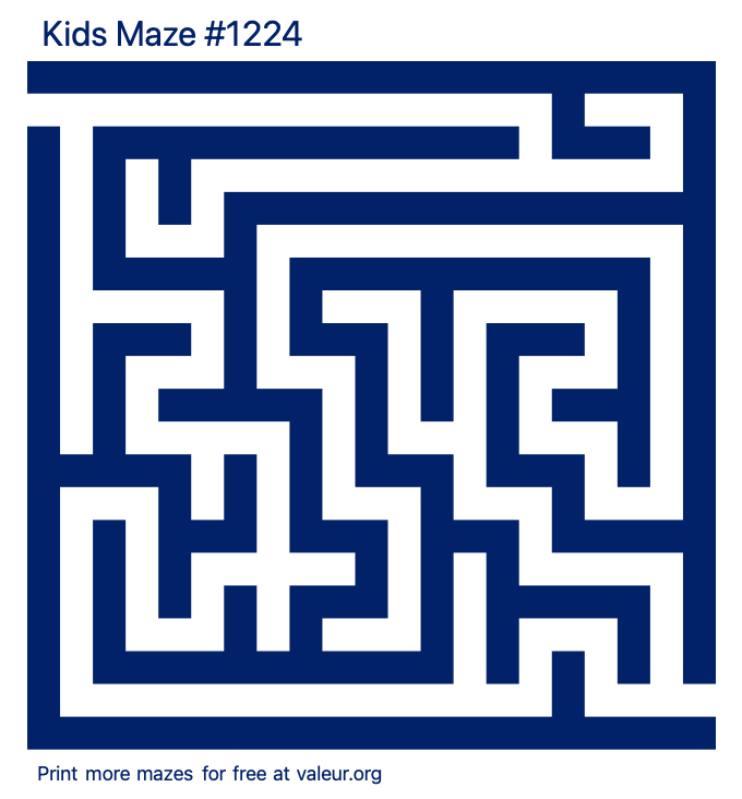 Free Printable Kids Maze number 1224