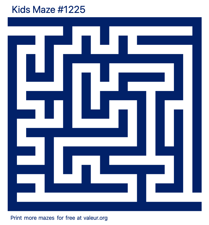 Free Printable Kids Maze number 1225