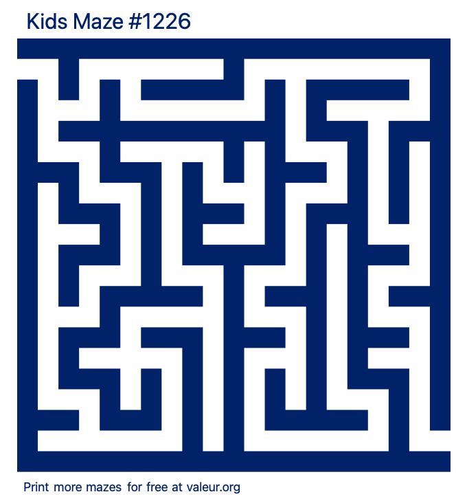 Free Printable Kids Maze number 1226