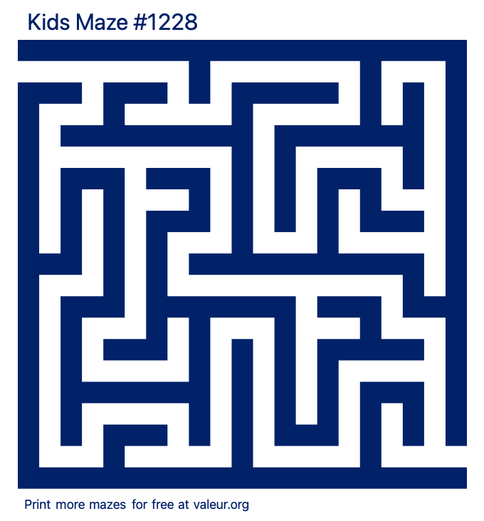 Free Printable Kids Maze number 1228