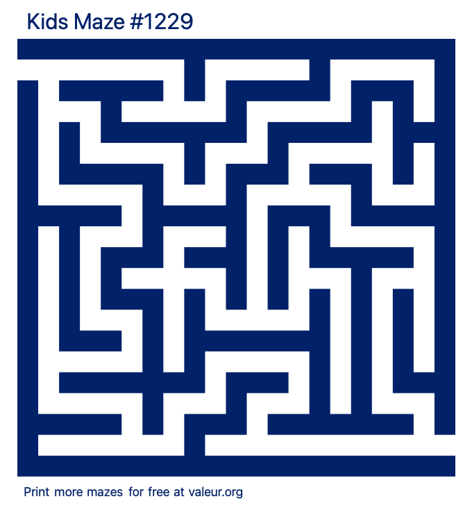 Free Printable Kids Maze number 1229