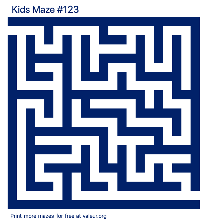 Free Printable Kids Maze number 123