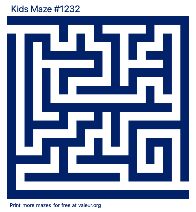 Free Printable Kids Maze number 1232