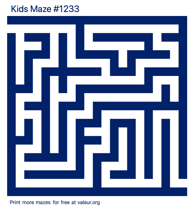 Free Printable Kids Maze number 1233