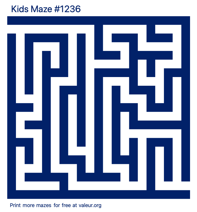 Free Printable Kids Maze number 1236