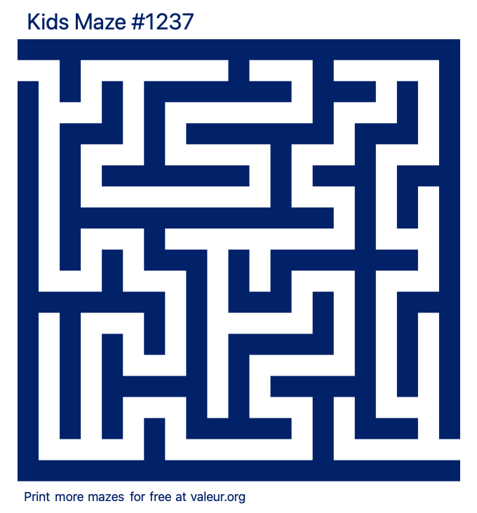 Free Printable Kids Maze number 1237