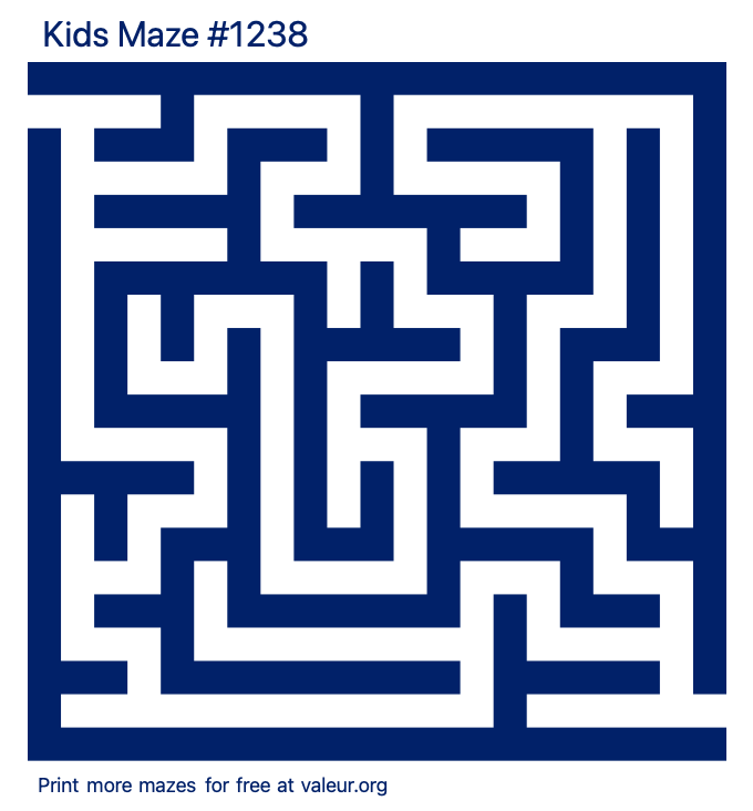 Free Printable Kids Maze number 1238