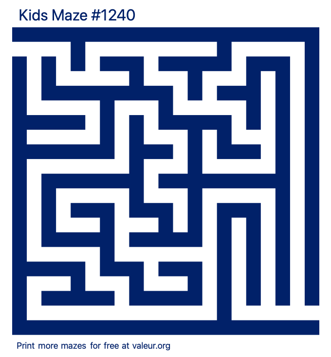 Free Printable Kids Maze number 1240