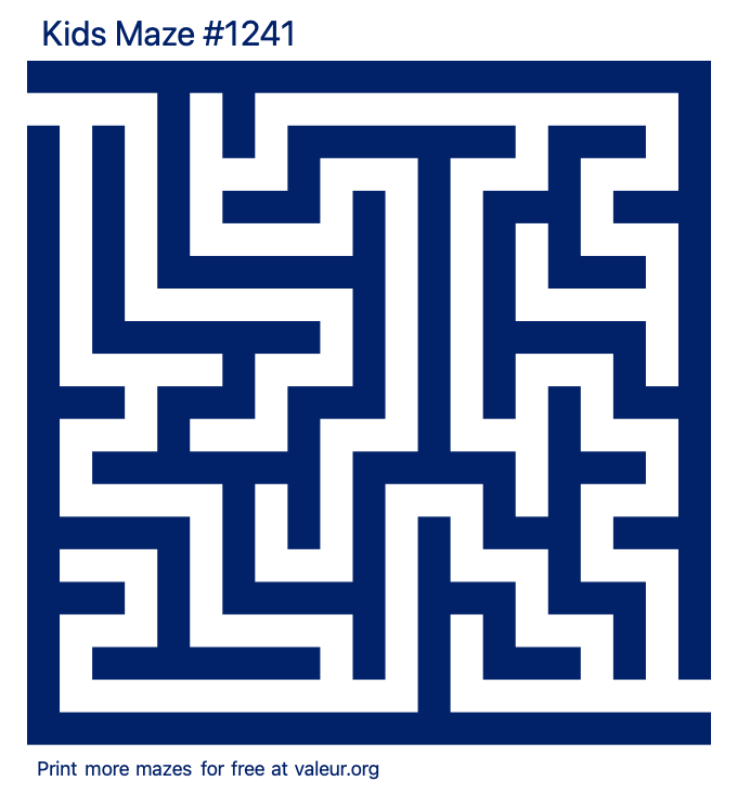 Free Printable Kids Maze number 1241