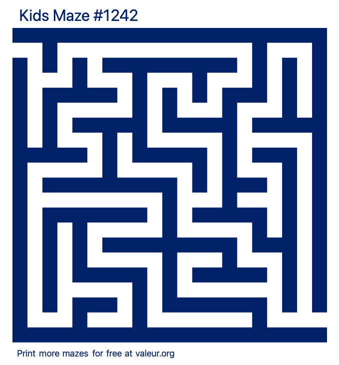 Free Printable Kids Maze number 1242