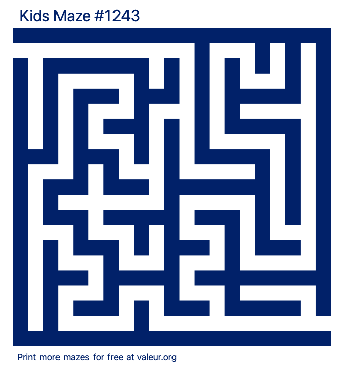 Free Printable Kids Maze number 1243