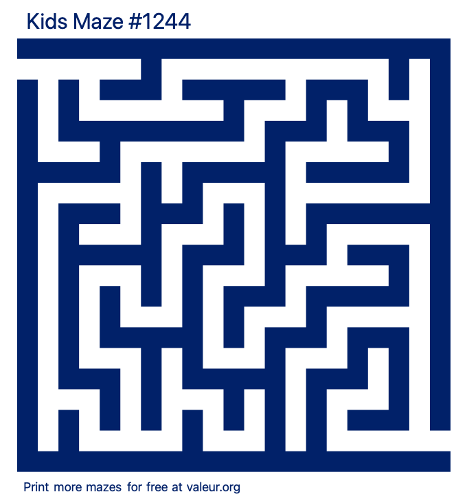 Free Printable Kids Maze number 1244