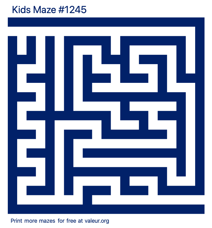 Free Printable Kids Maze number 1245