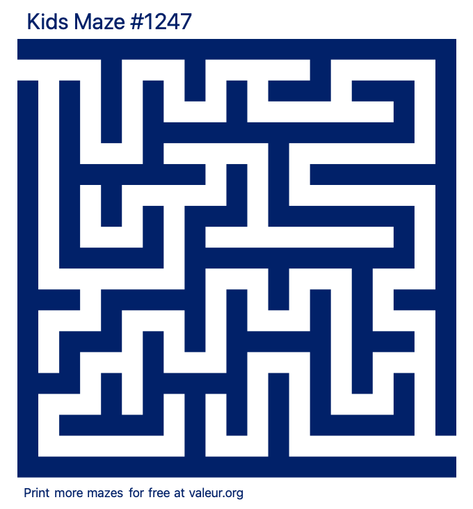 Free Printable Kids Maze number 1247