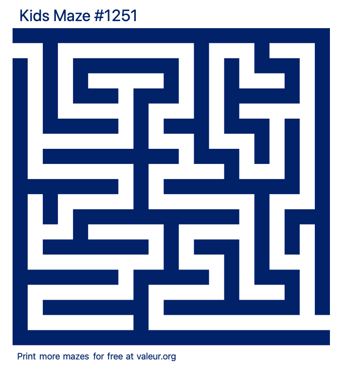 Free Printable Kids Maze number 1251