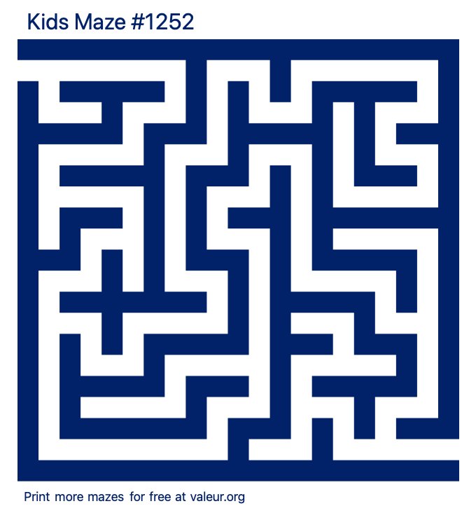 Free Printable Kids Maze number 1252