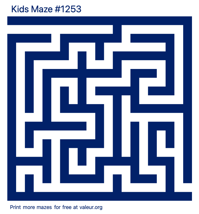 Free Printable Kids Maze number 1253